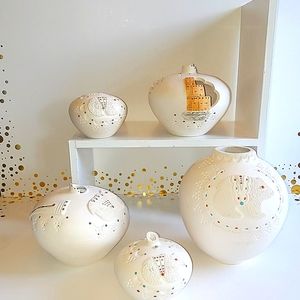5 PC LOT OF VINTAGE "SHARLEEN PEDRO" SIGNED HANDMADE LAGUNA NM RARE VASES